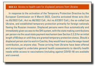 Access to health care for displaced persons from Ukraine