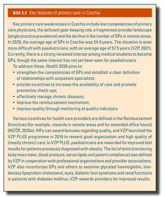 Key features of primary care in Czechia