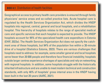 Distribution of health facilities
