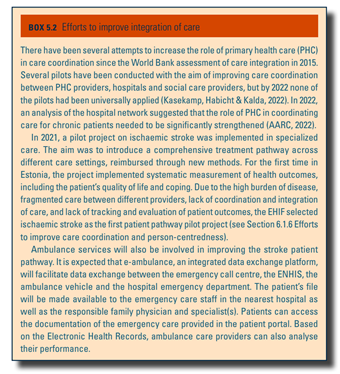 Efforts to improve integration of care