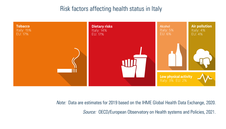 Risk factors affecting health status in Italy