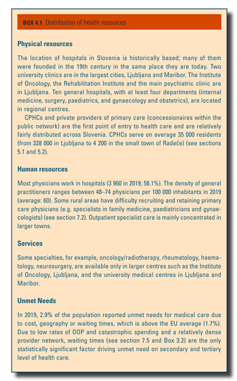 Box5.3 provides assessment of strength of primary care in Slovenia.