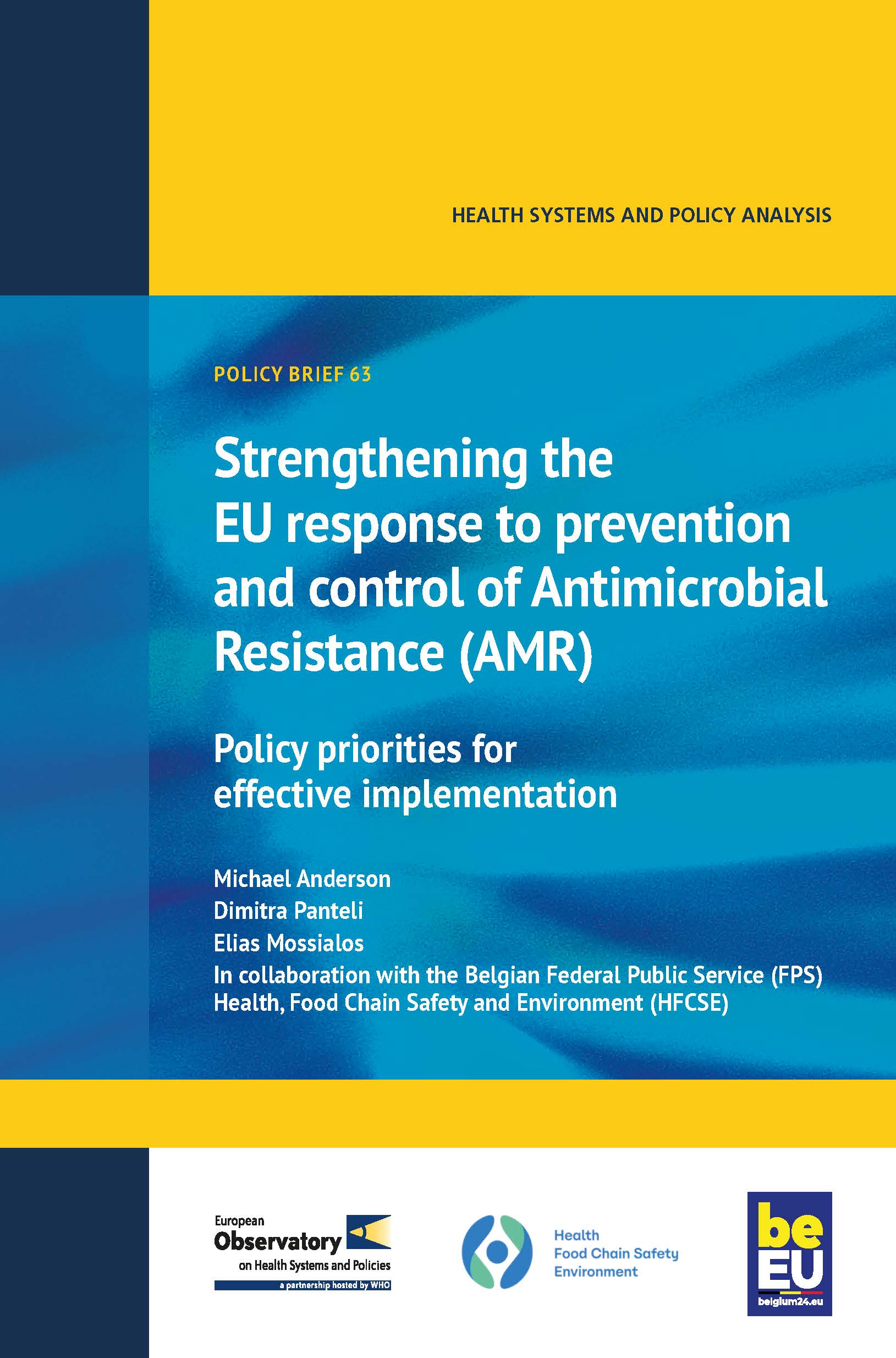 Cover from Policy Brief PB63 Strengthening EU Response AMR