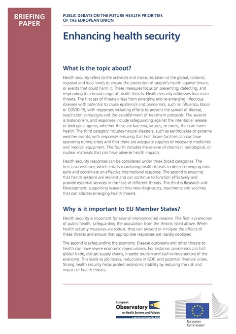 Enhancing health security